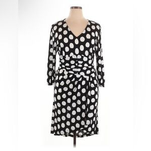 DIANE VON FURSTENBERG - Black and White Polka Dot Dress - size XL